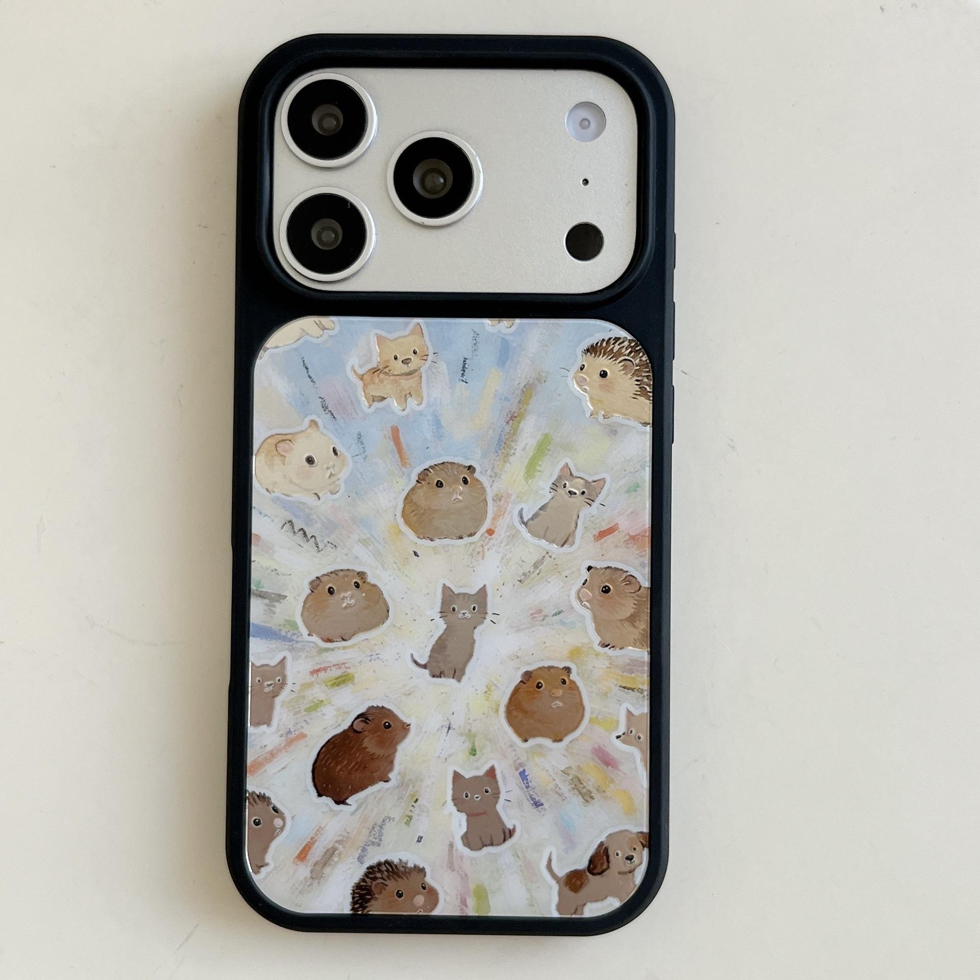 

Cartoon Gopher Luminous Gold Foil Frosted Apple Phone Case Frosted чорний