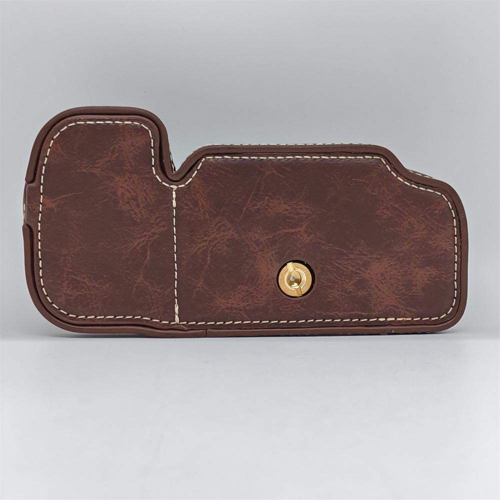 Skórzane etui pół-etui na aparat fotograficzny do Nikon D600 D610 Otwór na baterię Dolna pokrywa