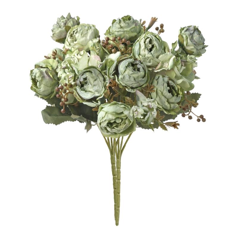 

Artificial Flowers Retro Bud Peony Wedding Wreath Home Room Decor Outdoor Garden Wreath Bridal Bouquet High Quality Diy Gift Box 1PC армія зелений колір