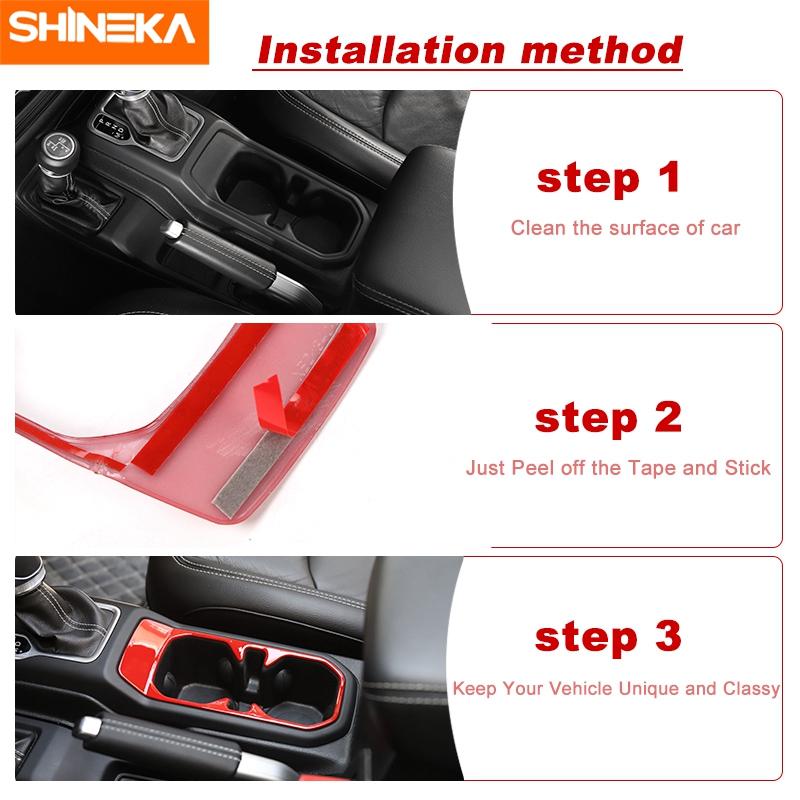 SHINEKA ABS Car Front Drink Cup Holder Decoration Cover Trim For Jeep Wrangler JL Gladiator JT 2018-2023 Interior Accessories