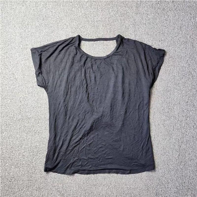 

Export Women s Yoga Fitness Loose Comfortable Overclothes Quick-Drying Exercise Running Short Sleeve Black and White Pink and Green Tops Black One size