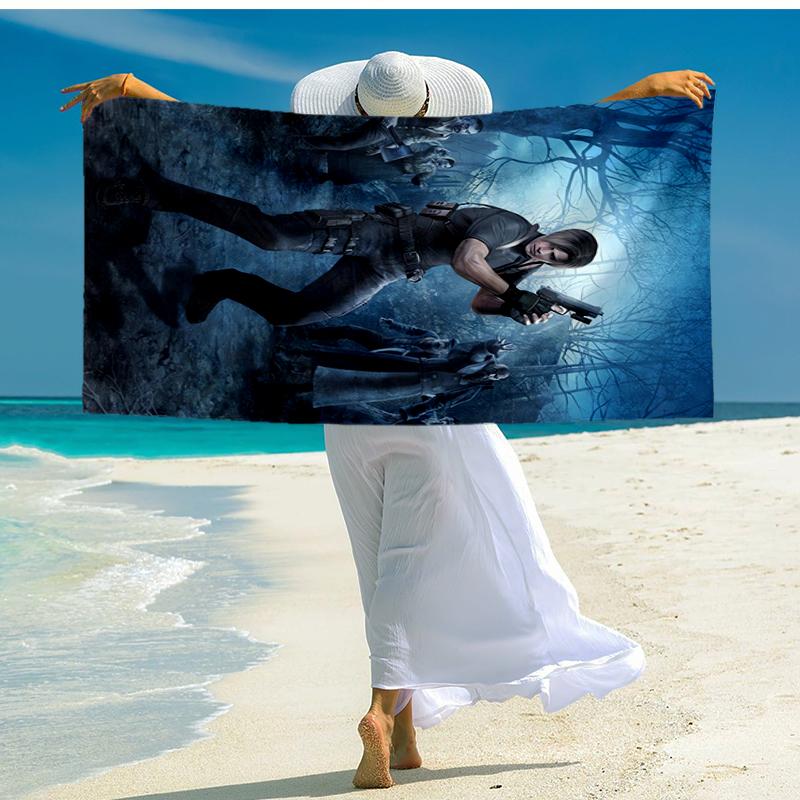 Ultra-Soft Beach Towel with Resident Evil Theme,Ideal for Pool - Camping, Diving - Perfect Travel Essential, Vibrant Beach Towel.