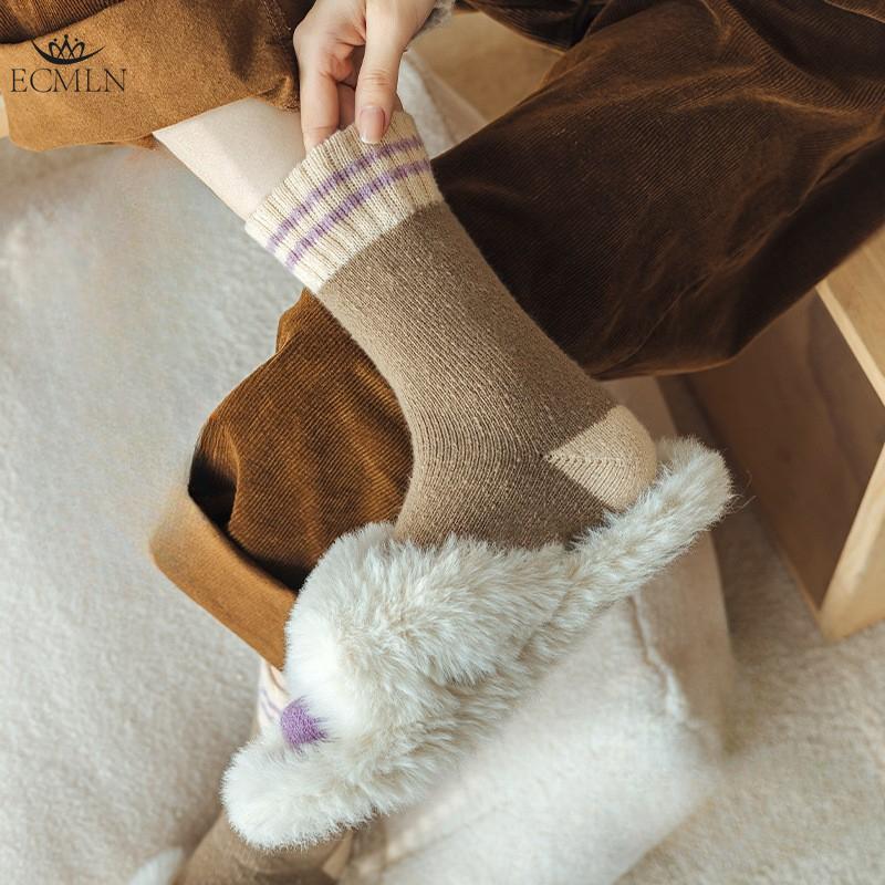 Purple Heart Knit Socks Soft Warm and Cozy for Fall and Winter Women's Fashion Socks