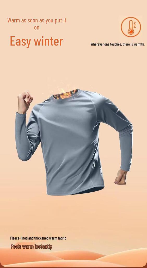 Men's Winter Quick-Dry Long-Sleeve Running T-Shirt - Warm Velvet Fitness & Mountaineering Top