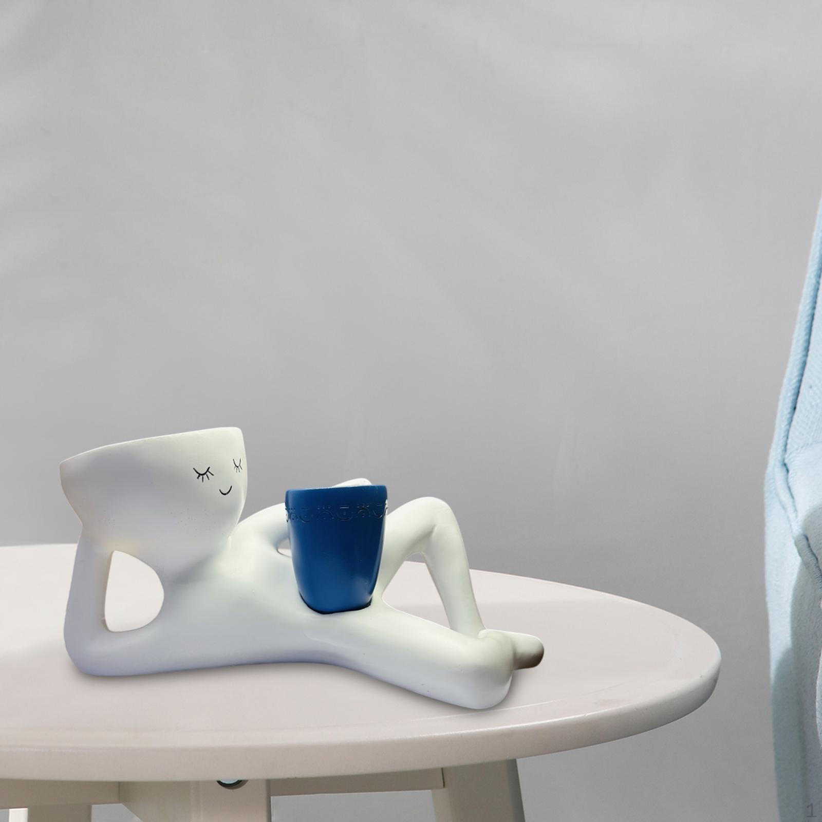 

Украшение для ленивого парня, креативный центральный элемент, практичный контейнер для растений, цветочный горшок из смолы для помещений синий