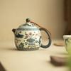 180ml Blau-Weiß Fisch Algenmuster Retro Glasierte Teekanne Chinesische Keramik Teekanne Teekanne Teebereiter Kung Fu Teekanne