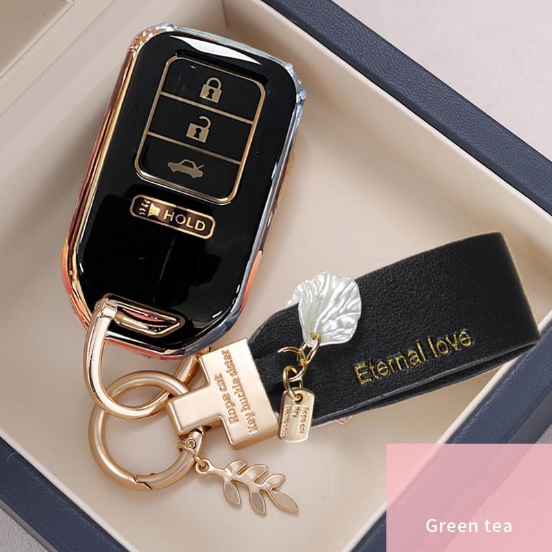

4 Buttons Plating Tpu Car Remote Key Fob Cover Case For Honda Accord Ex Exl Civic Crv Hrv Pilot Ridgeline - Pocketor