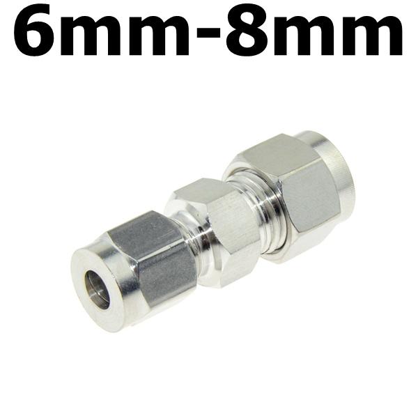 Compressor Fitting Reducer Union 1/8" 1/4" 1/2" 6mm 8mm 10mm 12mm OD Pipe Ferrule Tube Coupler Connector Stainless Steel 304