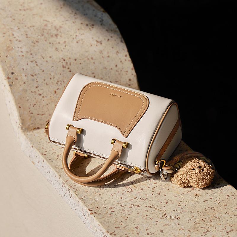 Autumn Winter Women's Small Bag 2025 New Genuine Leather Fashion Versatile Shoulder Bag Trendy Handbag Color Block Crossbody Bag