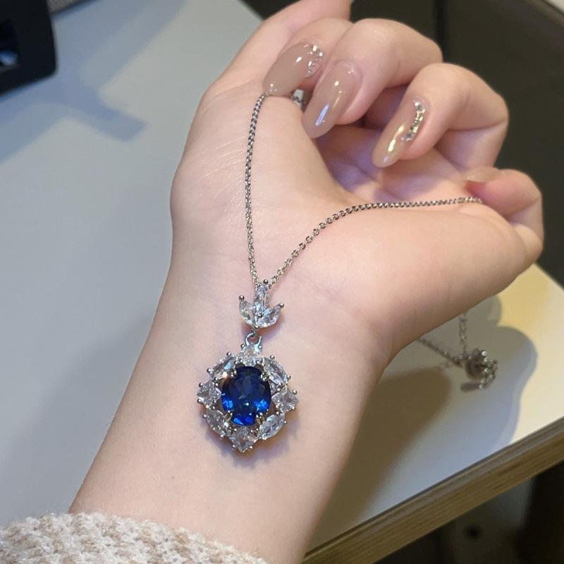 Luxurious Sapphire Gemstone Jewelry Set: Brilliant Ring, Necklace, Earrings
