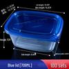 280ml Transparent Rectangular Plastic Bento Lunch Box with Lid - Disposable Fresh-Keeping Container for Fruit Salad