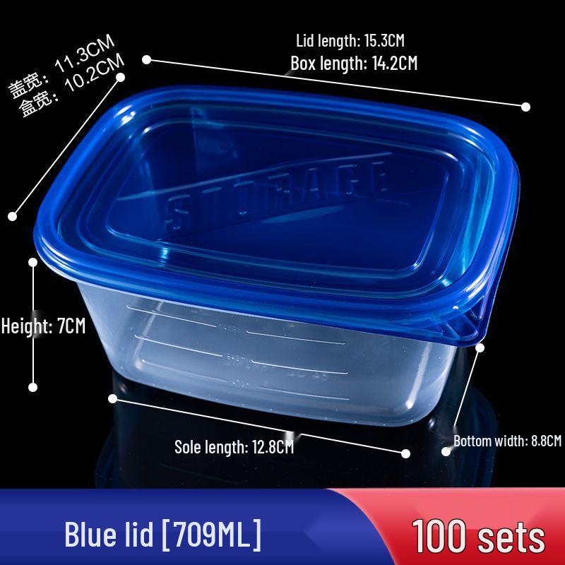 280ml Transparent Rectangular Plastic Bento Lunch Box with Lid - Disposable Fresh-Keeping Container for Fruit Salad
