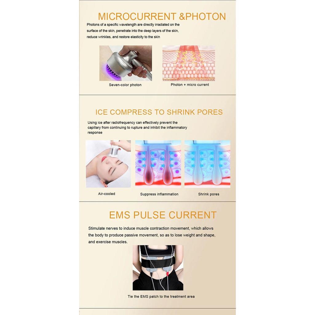 9-in-1 Professional Beauty Device RF Skin Lifting Cavitation Body Contouring Equipment