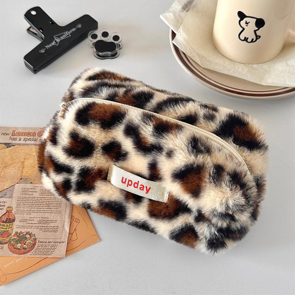 

Fashionable Leopard Print Cosmetic Bag Large Storage Bag Pencil Case Multipurpose Beauty Cases Daily Use хаки