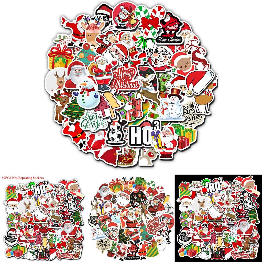 Lebendige mehrfarbige Weihnachts-Serie Aufkleber Ideal für Autos und Gepäck
