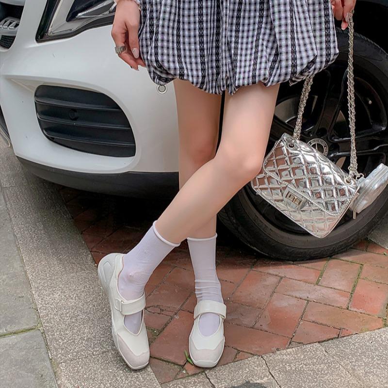 Boty Mary Jane s vnitřním zvýšením Nové dámské boty na suchý zip Mělké lodičky Baleríny