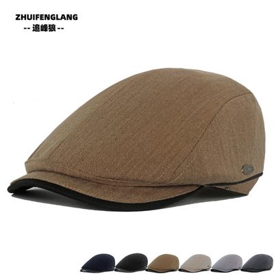 Herren Baskenmütze Fischgrätenmuster Gestreifte Kappe Frühling Sommer Dünne Forward Cap Outdoor Sonnenhut Zeitungsjungenmütze