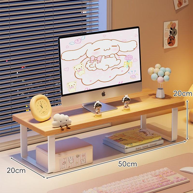 Supporto Riser per Monitor da Scrivania Regolabile Schermo Laptop Organizzatore Spazio di Lavoro Ergonomico Legno Bianco Noce Nero