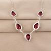Rosa Rubellit Edelstein Silber Halskette 925 Sterling Silber Handgefertigter Silberschmuck Für Frauen RN-1-9
