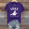 Women's Casual Printed Round Neck Short Sleeve T-Shirt Pullover Top
