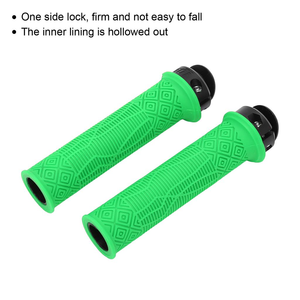 2Pcs Bike Handle Grip Rubber Anti Slip Wear Resistant Ergonomic Hollow Design Bike Handlebar Grips Cover