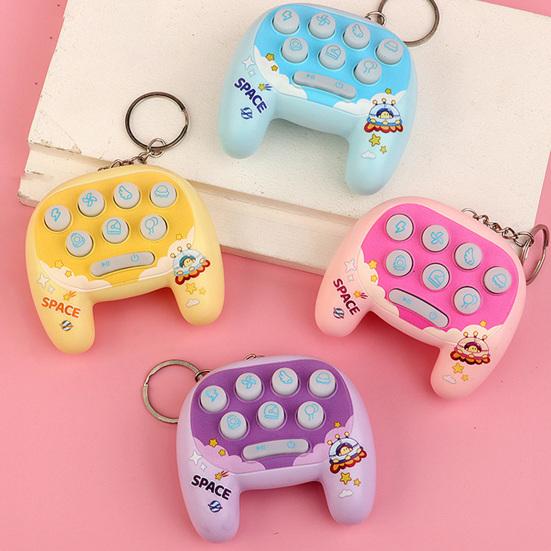 Cartoon Handheld Game Keychain with Whack-a-Mole LED Light Mini Electronic Toy Pendant for Bags Backpacks Fun Grab Machine Prize Gift for Kids Teens