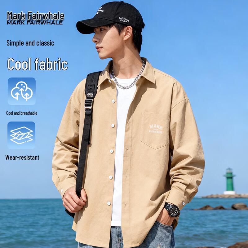 Mark Fairwhale Unisex Ice Silk Long Sleeve Collegiate Shirt Jacket L