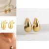 Fashionable Minimalist Water Drop Earrings And Necklaces In Gold And Silver Stunning Jewelry Set