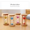 Clessidra timer da sabbia 3 minuti orologio da sabbia orologio rotondo timer in legno di vetro