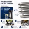 Wiederbefüllbare CO2-Kartusche mit 3/8-24UNF Gewinde für Zuhause, Heimbrauen von Sodawasser, Bierbrauen, Saft, Ball, Wiederaufladbar, Wiederverwendbar, Schwimmweste, Reifen