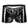 Mens PVC Zip Pouch Backless Briefs Wet Look Lingerie Trunks Shorts Gay Male Funny Open Back Jockstrap Open Butt Panties