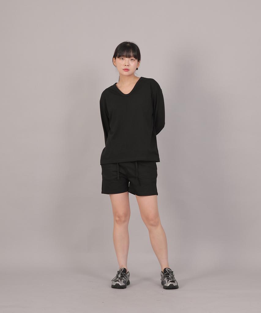 SAINTCREW Cotton Elastic Waist Shorts Cbs-387 Black