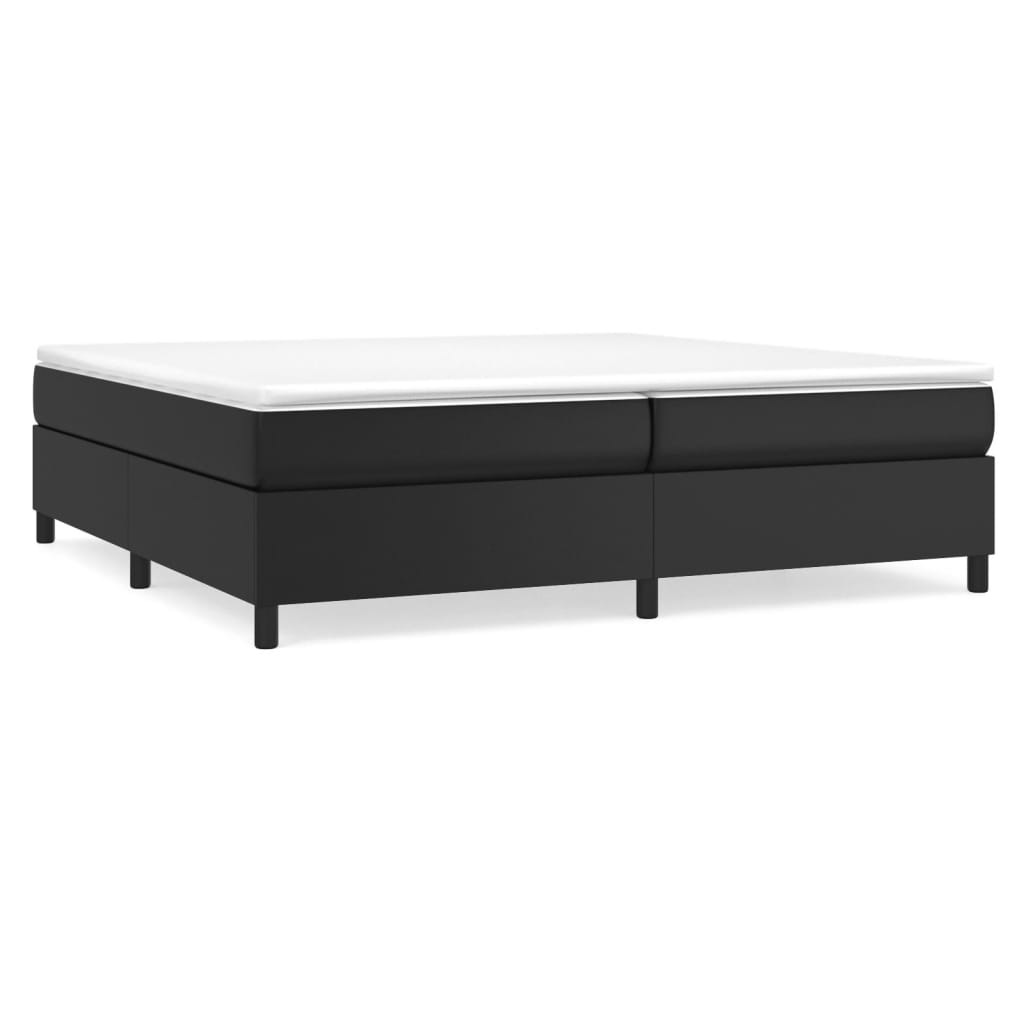 Box Spring Bed Frame Black 200x200 cm Faux Leather