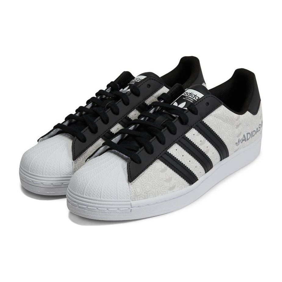 adidas Superstar Reflective Allover Logo - Bílé Černé Unisex Tenisky Obuv-Bílé Jádro-Černá Šedá-Dvě GW7254