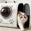 Cat Backpack Carrier Structured Clear Dome Pet Backpack Space Capsule Cat Carrier Paw-Print Accents Waterproof
