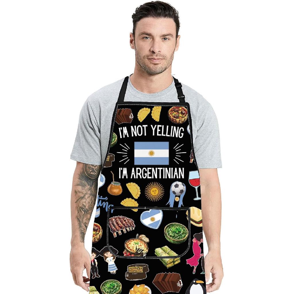 G2TUP Argentina Aprons With Pocket Argentinan Flag Apron Buenos Aires Sun Gifts Argentinian Kitchen Apron