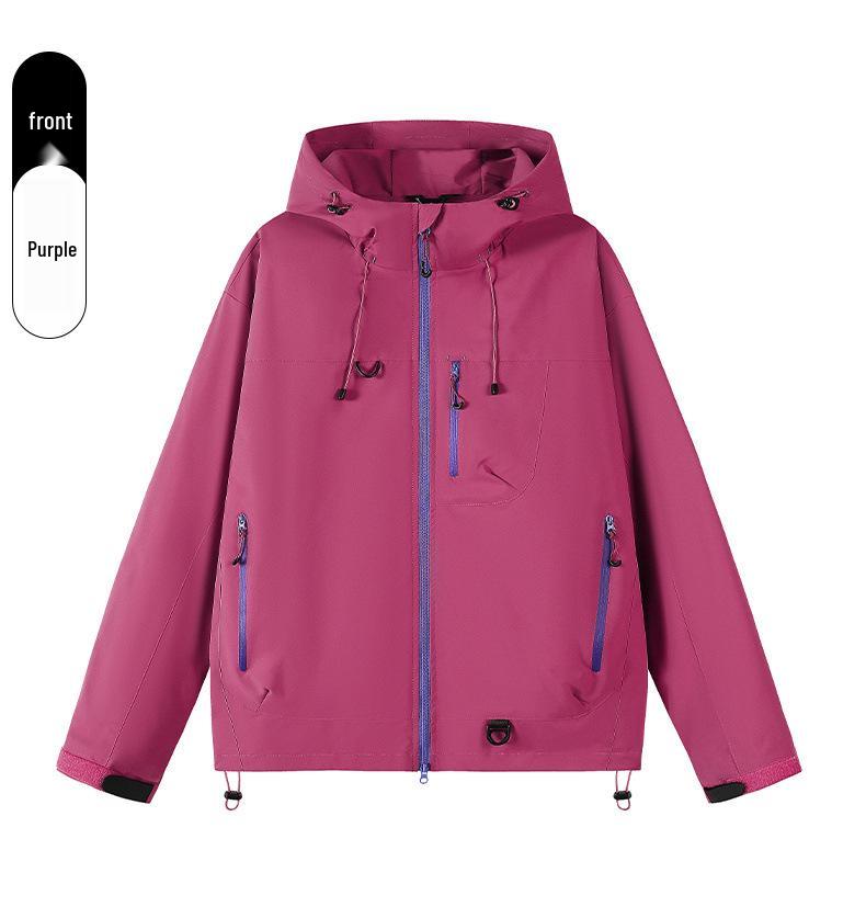 Men's Waterproof Windproof Hooded Jacket for Spring/Autumn Outdoor Travel and Climbing.