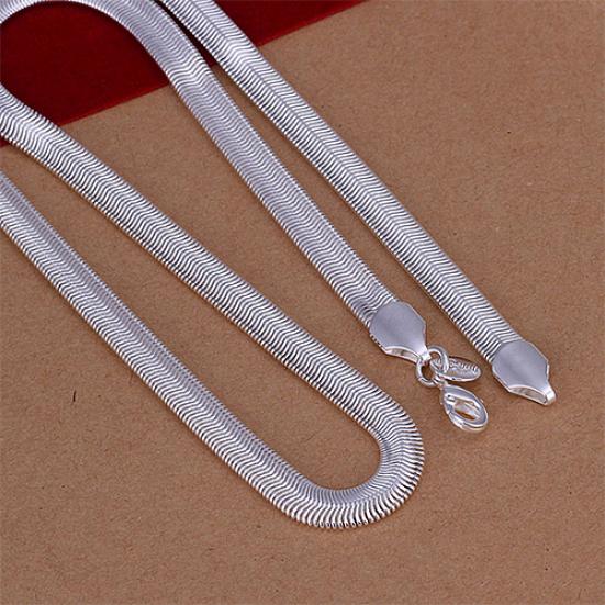 Women's Men's Fashion Solid Silver Plated 6mm Snake Chain Necklace No Pendant