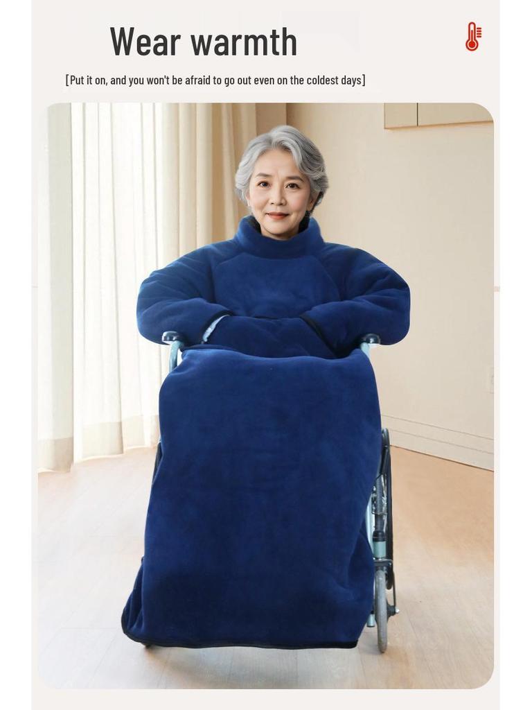Windproof Warm Blanket Cover for Elderly Wheelchair - Cold-Proof Shawl for Winter Travel