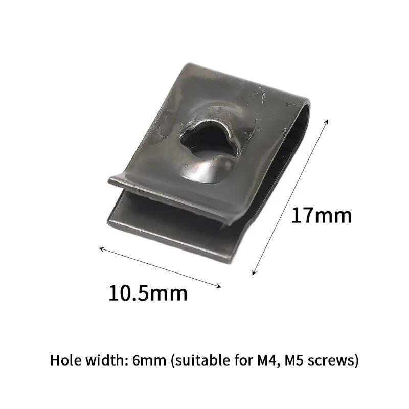

50/20/10Pcs Car Motorcycle Scooter Moped Cover Metal Retainer U-Type Clips ArmyGreen Self-tapping Bumper Fastener Anti-rust Clip