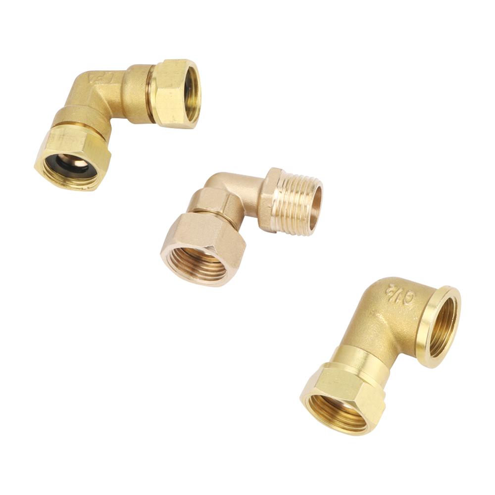 Brass Elbow G1/2 Junction Union Joint Coupling 1/2" Male/Female Connector Plumbing Pipe Fittings Copper Connection Adapters