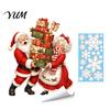Christmas Gifts for Friends Window Stickers, Static Cling Santa Claus Snowman Reindeer Decals, Removable PVC Stickers Holiday Glass Clings Home