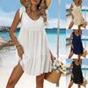 Women's Summer New Sun Protection Cover Up Beach Dress Strappy Loose Maxi Dress