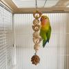 Hang Bird Swing Toy Wooden Parrot Chewing Toy Bird Accessories Bird Foraging Swing  Interactive