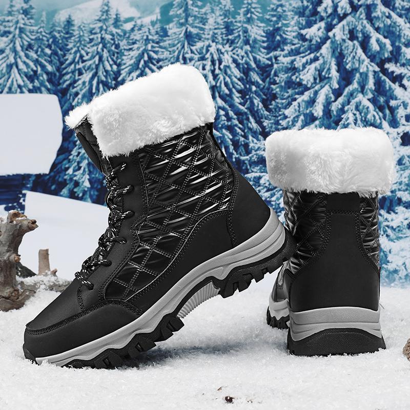 TUINANLE Winter Snow Boots Women Ankle Boots Men Shoes Motorcycle Boots Female