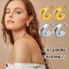 Thick Hoop Earring for Women, Chunky C-Shape Earrings Stainless Steel Open Hoops
