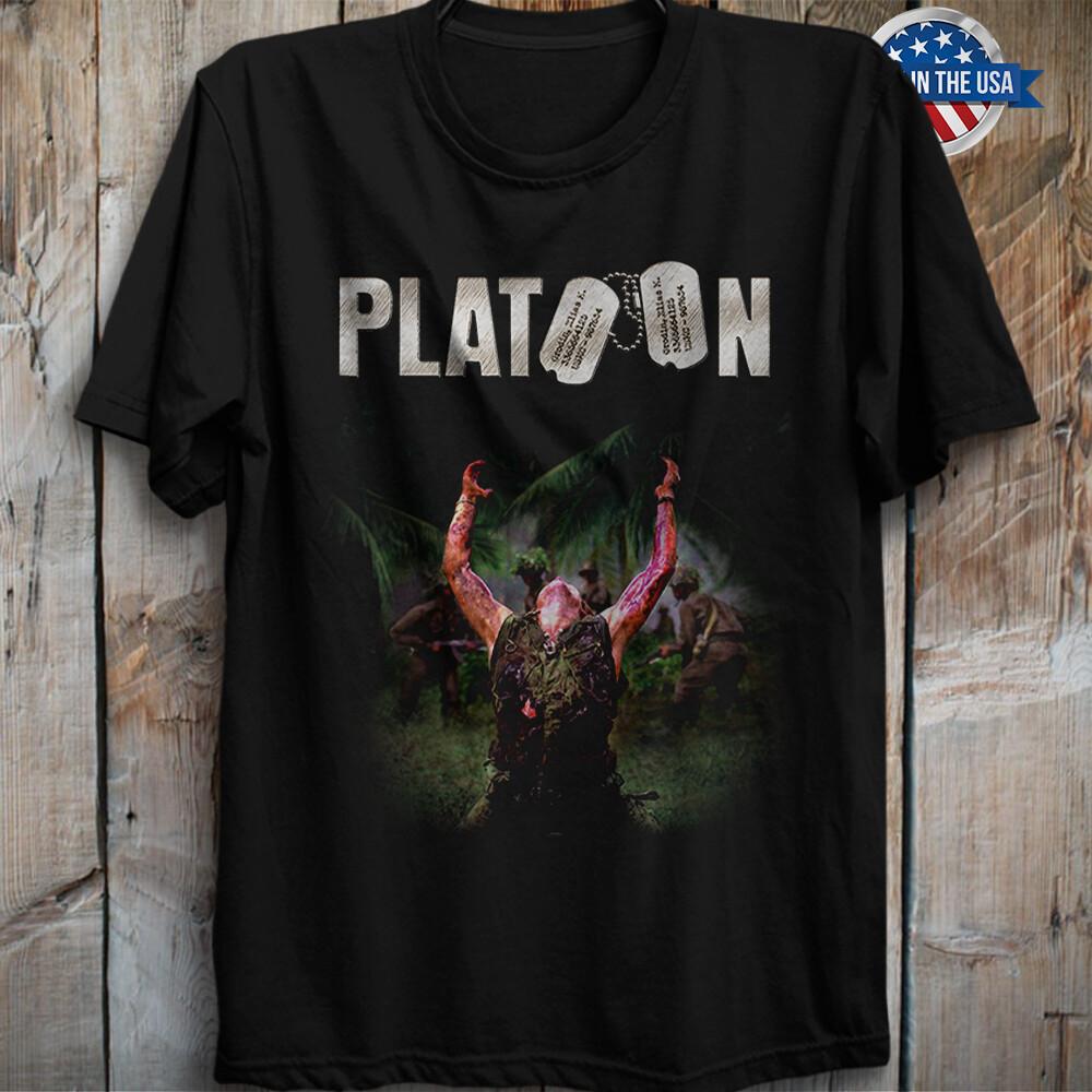 Platoon Movie Vintage Classic Shirt Viet Nam War Film Poster Soldiers Unisex T-Shirt L