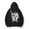 Men's Street Style Fleece Loose Size Comfortable Skulls&Poker Cards Print Casual Sports Round Neck Short Sleeve Hoodies