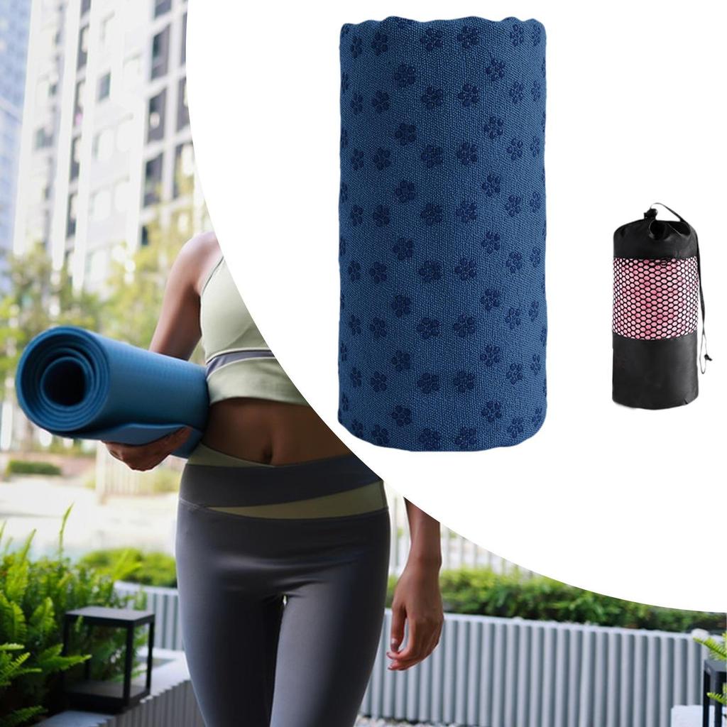 Yoga Mat Microfiber Sweat Towel with Mesh Bag Quick Drying Machine Washable Multipurpose for