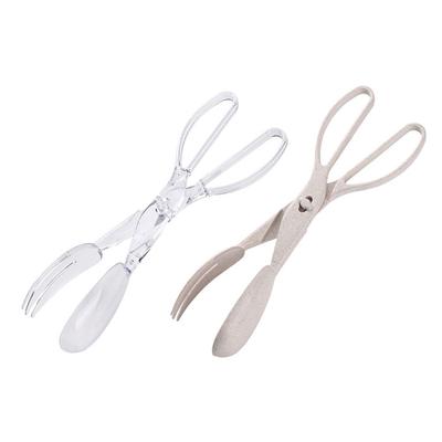2-in-1 Ergonomisches Küchenwerkzeug Salatschere Zange Gabel und Löffel zum Wenden von Brot Handhabung heißer Speisen Einfache Reinigung
